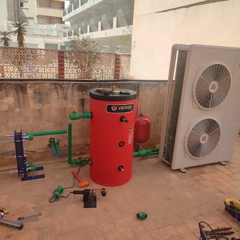 Instalación aereo termia para enfriamiento pozo obrador heladería agua secundario 18 grados